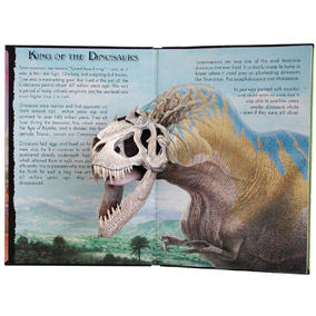 Wonderful illustration of Tyrannosaurus rex from a dinosaur book for kids.