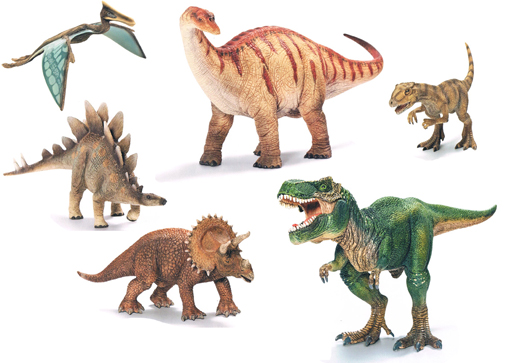Schleich dinosaur models.