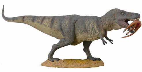T. rex model with prey.