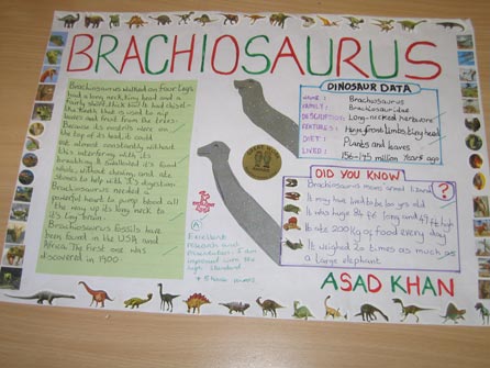 An informative research poster on Brachiosaurus created by Asad.