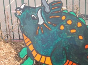 Colourful school Triceratops.