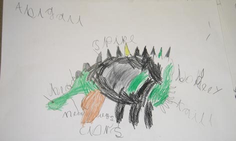 A spikysaurus dinosaur drawing.
