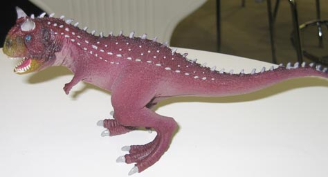 The Schleich Carnotaurus - 1:35 scale approximately.