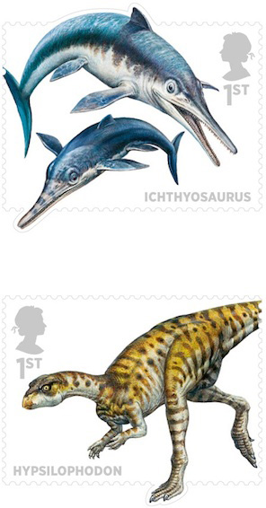 New stamps celebrate prehistoric animals.