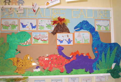 Colourful prehistoric animals.