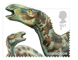 The Ornithopod Iguanodon on a stamp.