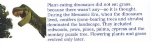 Did dinosaurs feed on grass?