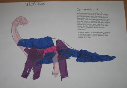 Colourful Camarasaurus collage