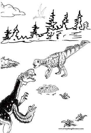 Free dinosaur drawings available from Everything Dinosaur.