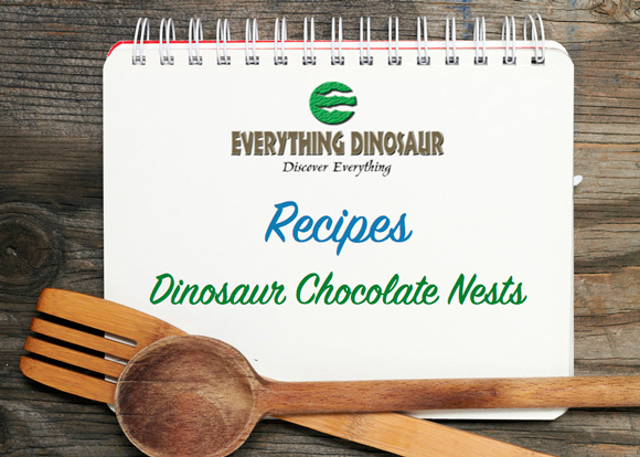 A recipe to make dinosaur chocolate nests.