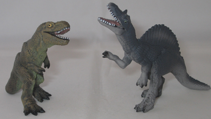 Spinosaurus is just a little bigger than the T. rex figure.