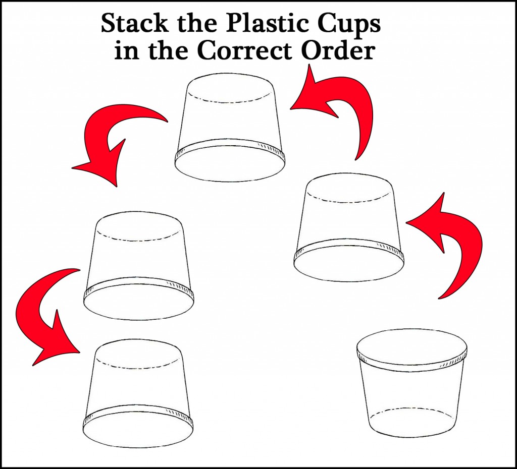 Time how long it takes to stack the cups correctly.