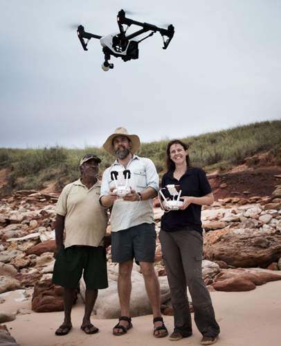 Dr. Salisbury and colleagues are using drones to plot the trackways.