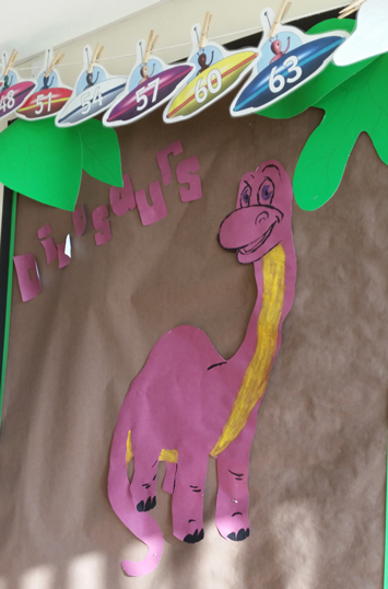 A colourful, friendly Sauropod.
