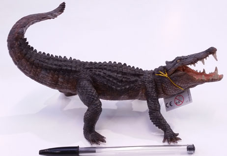 An impressive ancient crocodile model.