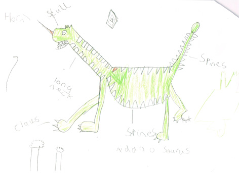 Aidan (Year 2) designed a long-necked dinosaur.