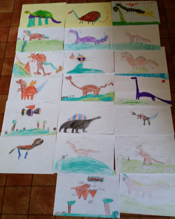 Lots of lovely dinosaur designs sent into Everything Dinosaur by Key Stage 1.