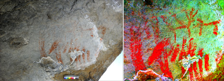 Rock Paintints at Abri Faravel (south-eastern France).