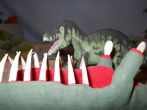 An Acrocanthosaurus feeding.