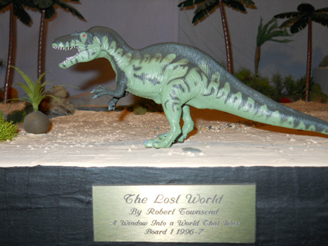 An Acrocanthosaurus dinosaur model.