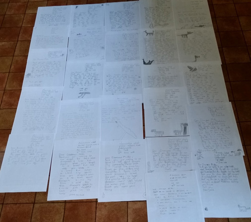 A set of thank you letters from a class.