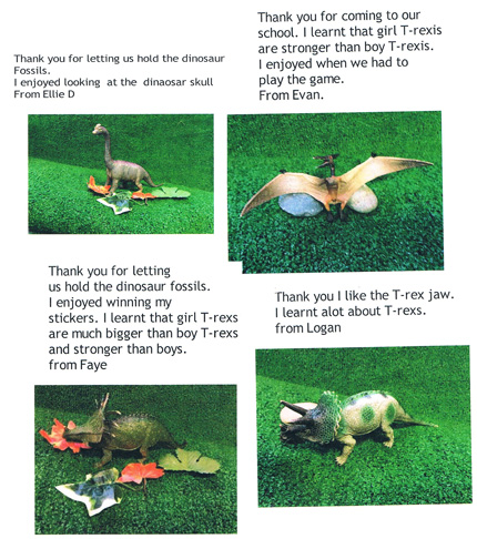 Schoolchildren write to Everything Dinosaur.