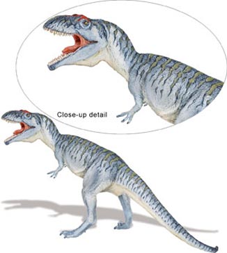 The Giganotosaurus dinosaur model (Carnegie Dinosaurs).