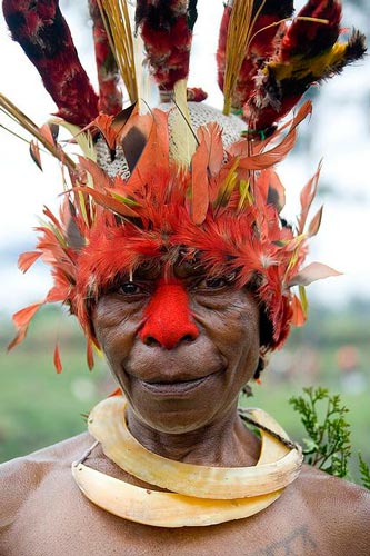 A Papuan tribesman.