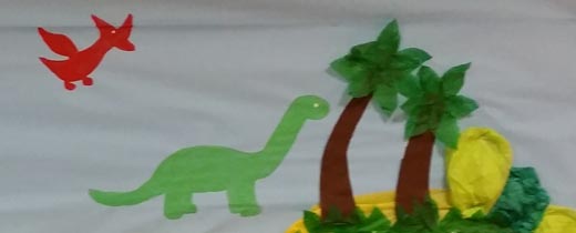 A dinosaur themed display.
