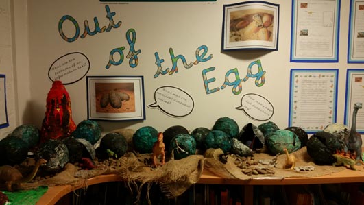 Dinosaur egg arts and crafts by KS1.