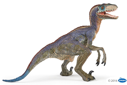 Papo dinosaur model - blue Velociraptor.