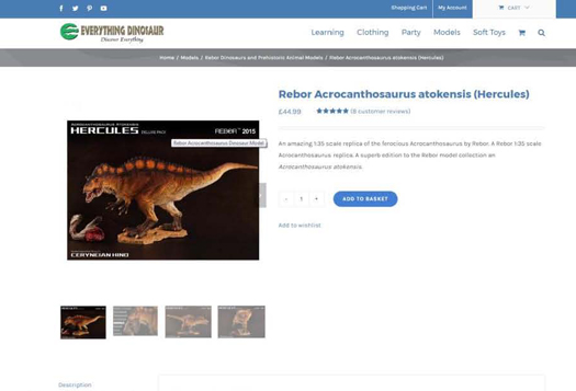 Everything Dinosaur's new website