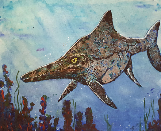 An Ichthyosaur illustration.