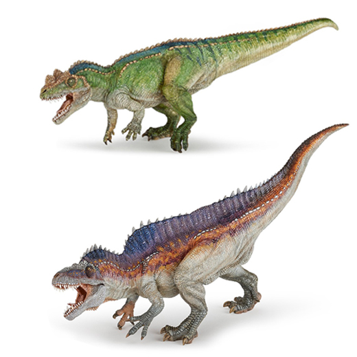 Papo Ceratosaurus and Acrocanthosaurus models.  Papo dinosaur models.