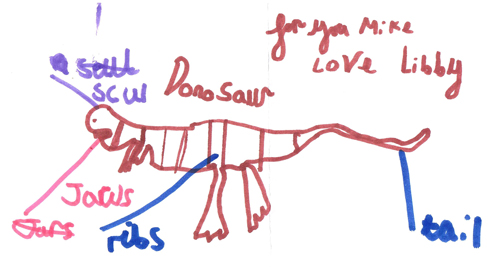 A dinosaur drawing from Libby.