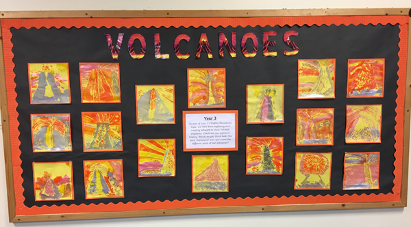 Volcano drawings by Year 3.