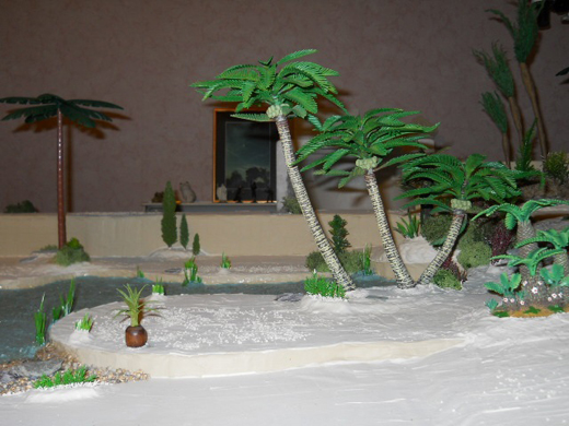 Dinosaur diorama planting.