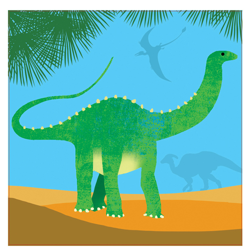 Diplodocus dinosaur card.