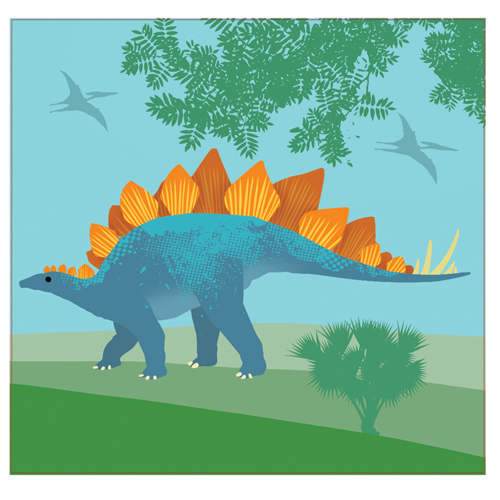 Stegosaurus dinosaur card.