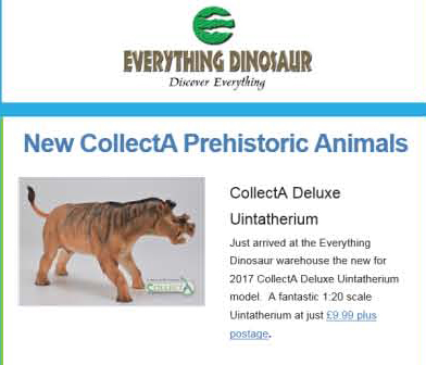 CollectA Deluxe 1:20 scale Uintatherium model.