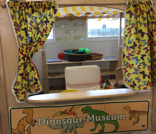 A dinosaur museum at a primary school (Little Leigh, Cheshire).