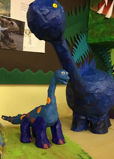Dinosaur Models made by Year 2 children.