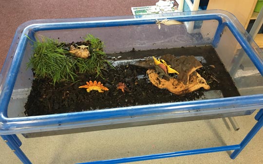 Dinosaur swamp spotted in a school.