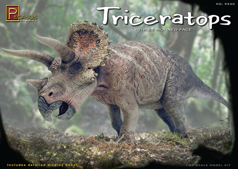 The Pegasus Hobbies Triceratops dinosaur model.