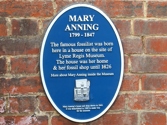 Mary Anning 1799-1847 - her blue plaque.