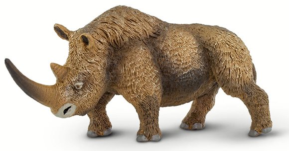 Wild Safari Prehistoric World Woolly Rhinoceros model.