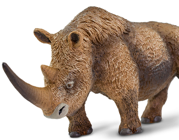 Wild Safari Prehistoric World Woolly Rhinoceros model.
