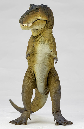 Kaiyodo Sofubi Toy Box T. rex dinosaur model (smoke green).