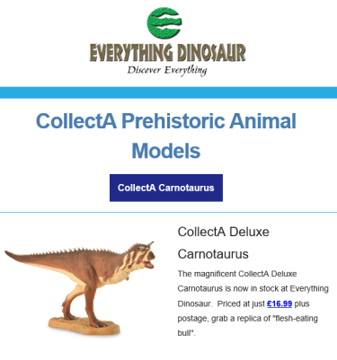 CollectA Deluxe Carnotaurus model.