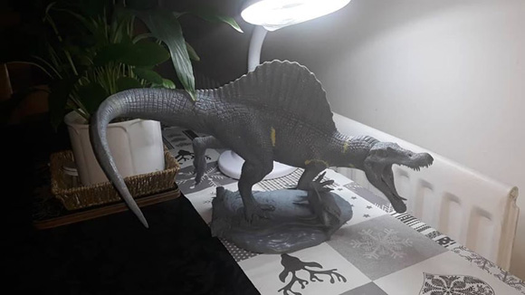 Pegasus Spinosaurus model kit ready for painting.
